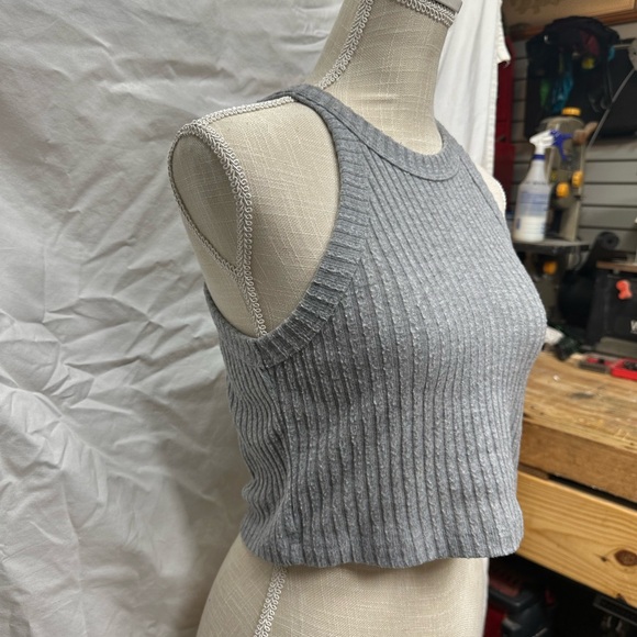 Truly Madly Deeply Gray Tank Top/Crop Top Size Large - Picture 3 of 9